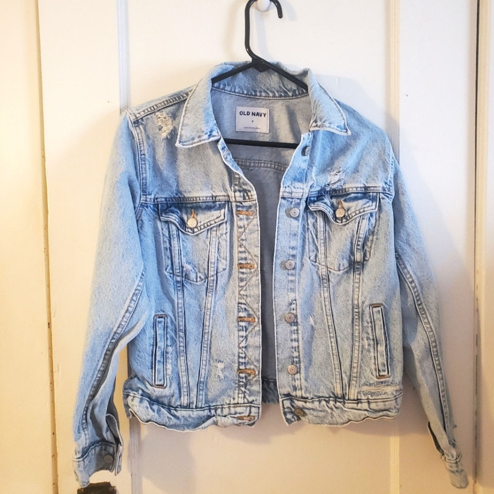 Distressed jeans jacket feom Old Navy